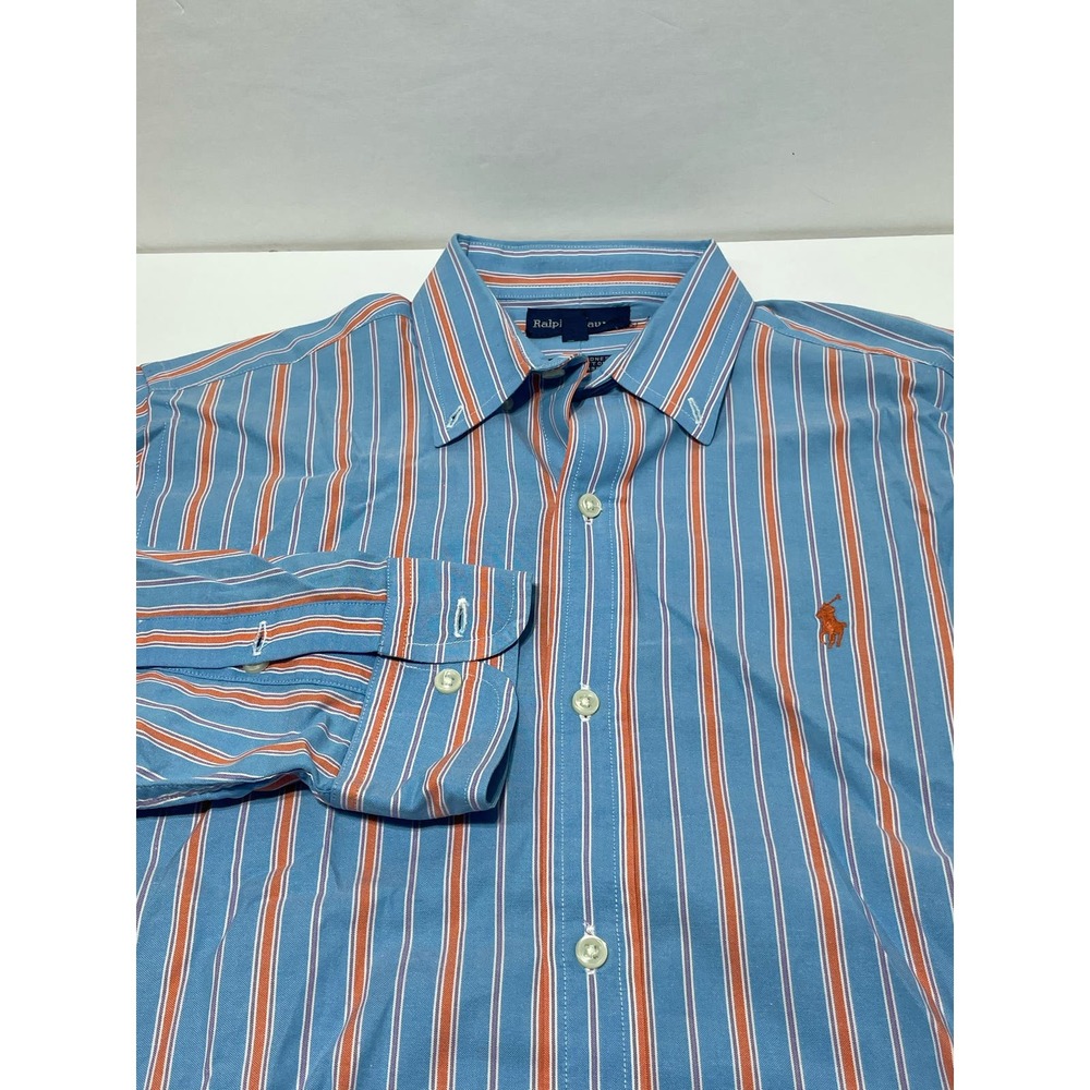 Ralph Lauren Youth Long Sleeve Shirt Size 18(XL) Orange and‎ Blue
